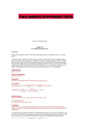 Two-Sample Hypothesis Tests