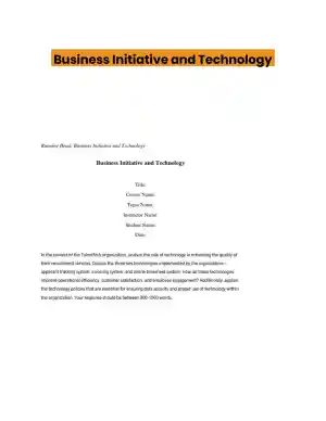 Business Initiative and Technology