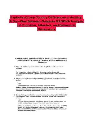 A One-Way Between-Subjects MANOVA Analysis of Cognitive, Affective, and Behavioral Dimensions