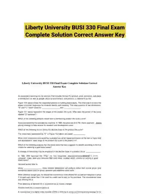Liberty University BUSI 330 Final Exam Complete Solution Correct Answer Key
