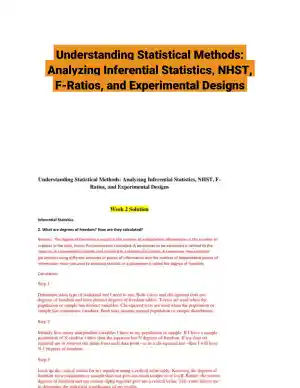 Understanding Statistical Methods: Analyzing Inferential Statistics, NHST, F-Ratios, and Experimental Designs