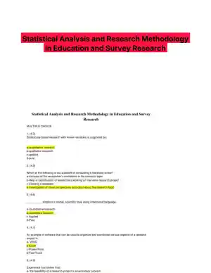 Statistical Analysis and Research Methodology in Education and Survey Research