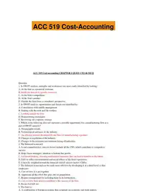 ACC 519 Cost-Accounting