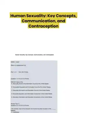 Human Sexuality: Key Concepts, Communication, and Contraception