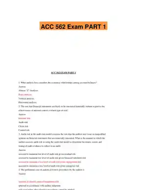ACC 562 Exam PART 1