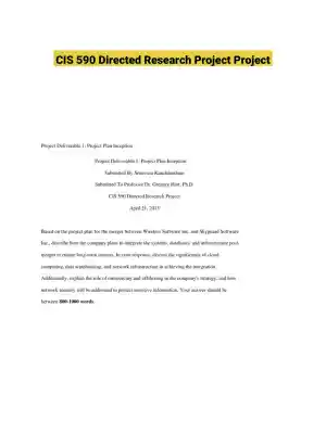 CIS 590 Directed Research Project Project