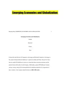 Emerging Economies and Globalization