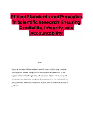 Ethical Standards and Principles in Scientific Research: Ensuring Credibility, Integrity, and Accountability