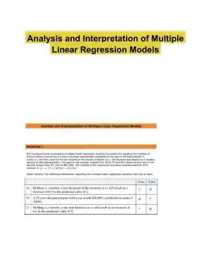 Analysis and Interpretation of Multiple Linear Regression Models