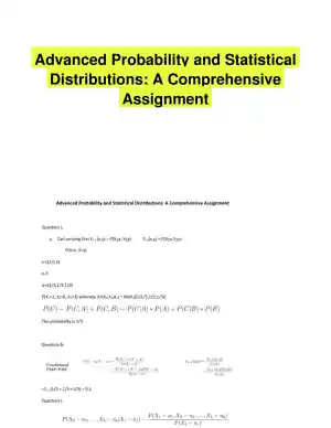 Advanced Probability and Statistical Distributions: A Comprehensive Assignment