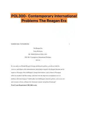 POL300- Contemporary International Problems The Reagan Era