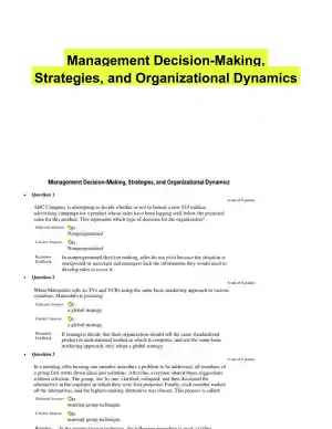Management Decision-Making, Strategies, and Organizational Dynamics