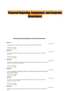 Financial Reporting, Regulations, and Corporate Governance