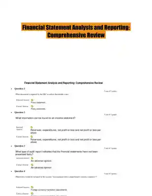 Financial Statement Analysis and Reporting: Comprehensive Review