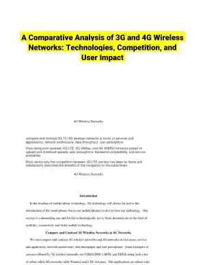 A Comparative Analysis of 3G and 4G Wireless Networks: Technologies, Competition, and User Impact
