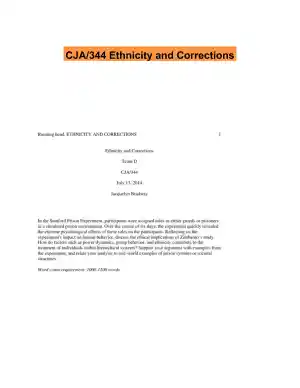 CJA/344 Ethnicity and Corrections