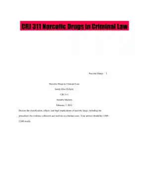 CRJ 311 Narcotic Drugs in Criminal Law