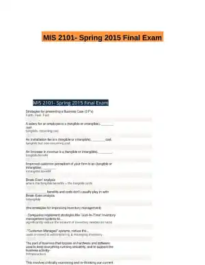 MIS 2101- Spring 2015 Final Exam