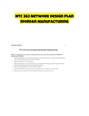 NTC 362 Network design Plan Riordan Manufacturing