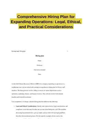 Comprehensive Hiring Plan for Expanding Operations: Legal, Ethical, and Practical Considerations