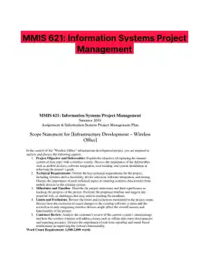 MMIS 621: Information Systems Project Management