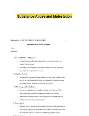 Substance Abuse and Molestation
