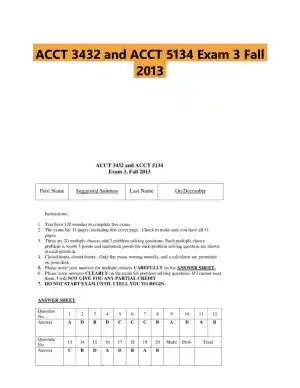 ACCT 3432 and ACCT 5134 Exam 3 Fall 2013