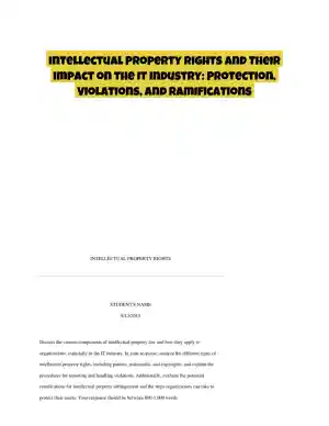 Intellectual Property Rights and Their Impact on the IT Industry: Protection, Violations, and Ramifications