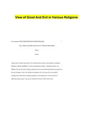 View of Good And Evil in Various Religions