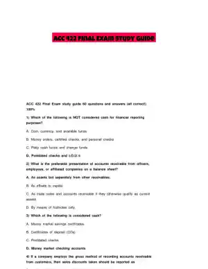 ACC 422 Final Exam Study Guide
