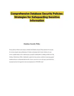 Comprehensive Database Security Policies: Strategies for Safeguarding Sensitive Information