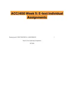 ACC/400 Week 5: E-text Individual Assignments