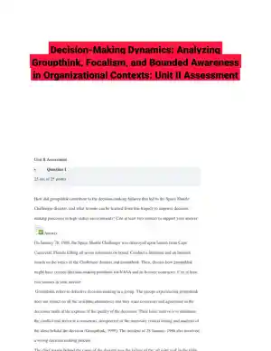 Decision-Making Dynamics: Analyzing Groupthink, Focalism, and Bounded Awareness in Organizational Contexts: Unit II Assessment