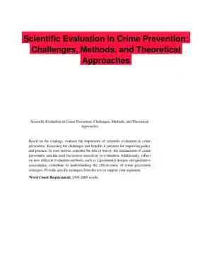 Scientific Evaluation in Crime Prevention: Challenges, Methods, and Theoretical Approaches