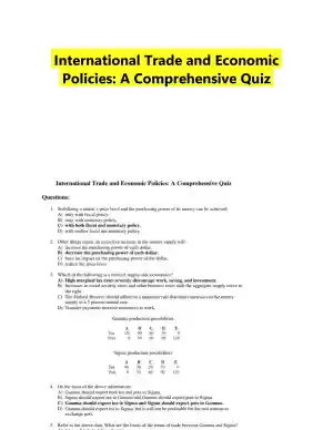 International Trade and Economic Policies: A Comprehensive Quiz