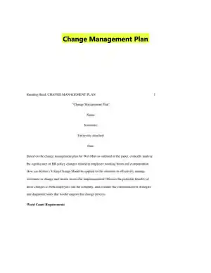 Change Management Plan