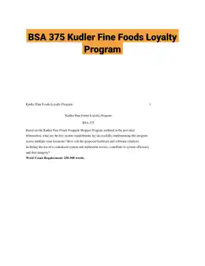 BSA 375 Kudler Fine Foods Loyalty Program