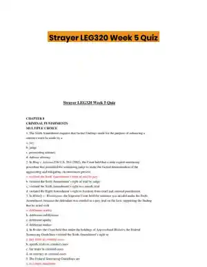 Strayer LEG320 Week 5 Quiz