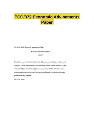 ECO/372 Economic Advisements Paper