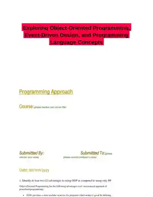 Exploring Object-Oriented Programming, Event-Driven Design, and Programming Language Concepts