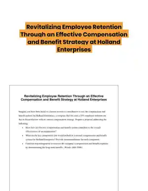 Revitalizing Employee Retention Through an Effective Compensation and Benefit Strategy at Holland Enterprises