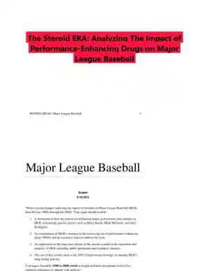 The Steroid ERA: Analyzing The Impact of Performance-Enhancing Drugs on Major League Baseball