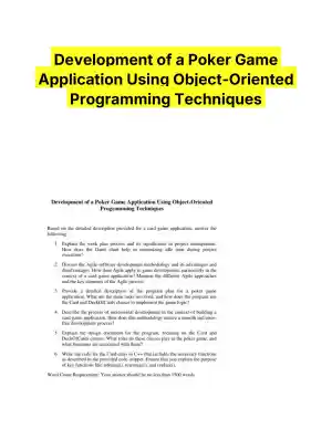 Development of a Poker Game Application Using Object-Oriented Programming Techniques