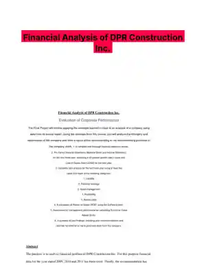 Financial Analysis of DPR Construction Inc.