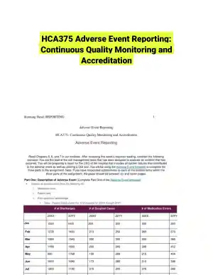 HCA375 Adverse Event Reporting: Continuous Quality Monitoring and Accreditation