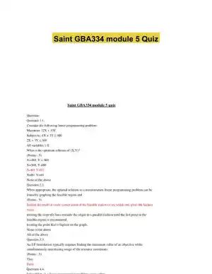 Saint GBA334 module 5 Quiz