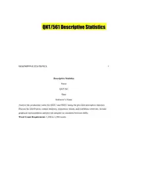 QNT/561 Descriptive Statistics
