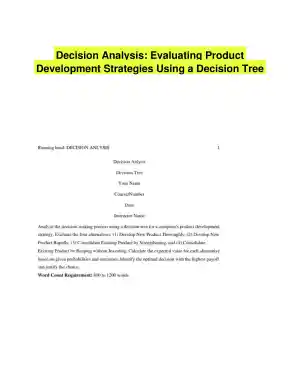 Decision Analysis: Evaluating Product Development Strategies Using a Decision Tree