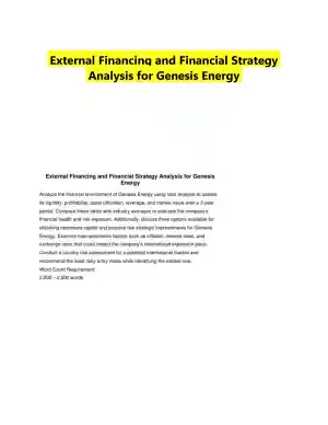 External Financing and Financial Strategy Analysis for Genesis Energy