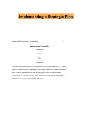 Implementing a Strategic Plan